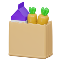 Lebensmittelgeschäft Einkaufen 3d Rendern Symbol Illustration, png transparent Hintergrund, Einkaufen und Verkauf