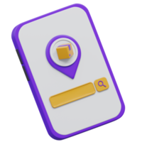 package location 3d rendering icon illustration, png transparent background, shopping and retail