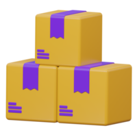 package 3d rendering icon illustration, png transparent background, shopping and retail