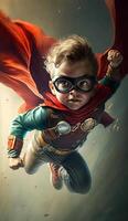 Kid Super hero flying photo