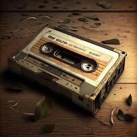 an instrument of music listening Old cassette tape photo