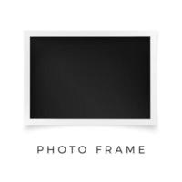 Horizontal Photo Frame. White Image Blank with Shadow Isolated on White Background. Vector illustration