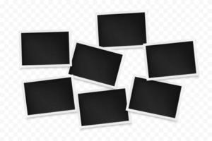 Set of horizontal photo frames. Template of photography board. Vector illustration