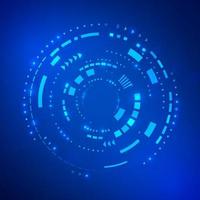 Circle blue abstract technology background. Future innovation concept. Sci fi cyberspace backdrop. vector