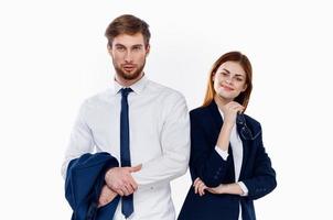 young couple work colleagues financial lifestyle communication photo