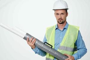 male builders Professional Job isolated background photo