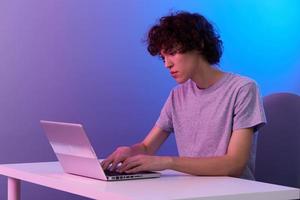 guy in front of laptop entertainment Lifestyle technology photo