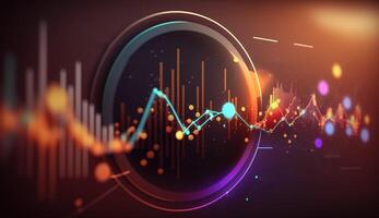 generativo ai, valores mercado gráfico líneas, financiero grafico en tecnología resumen antecedentes representar financiero crisis, financiero fusión de un reactor. tecnología concepto, comercio mercado concepto. foto