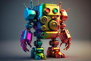 Robot. 3D colorful illustration. photo