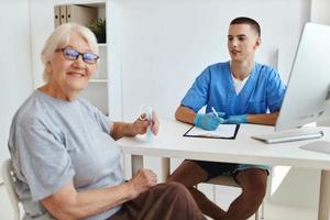 the patient is examined by a doctor professional consultation photo