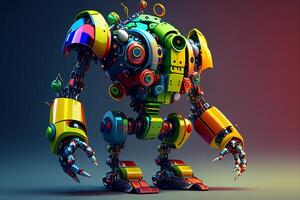 Robot. 3D colorful illustration. photo