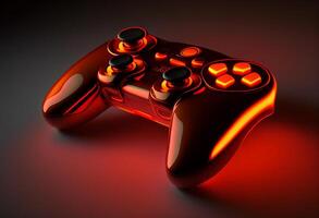 video game controller glowing lights. 3d rendering toned image photo