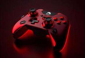 video game controller glowing lights. 3d rendering toned image photo