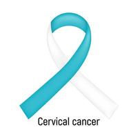 Cancer Ribbon. Cervical cancer. Vector illustration.