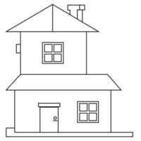 House Coloring Page For Kids vector