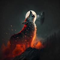 wolf illustration AI Generated photo