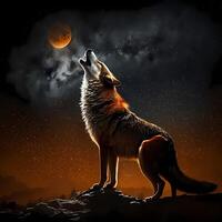 wolf illustration AI Generated photo