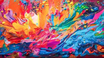 Abstract acrylic hand painted background photo