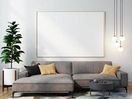 Modern home interior Mockup In Wall Living Room Templete Minimal Cozy Design photo