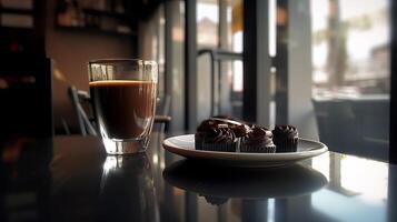 Photo of caffee and chocolate, In a distance, Minimalis -