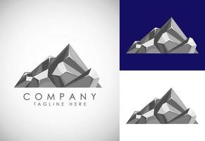 Mountain Logo. Mountain peak summit logo design. Outdoor hiking adventure icon. Vector illustration.