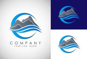 Mountain Logo. Mountain peak summit logo design. Outdoor hiking adventure icon. Vector illustration.