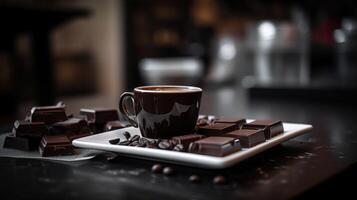 Photo of caffee and chocolate, In a distance, Minimalis -