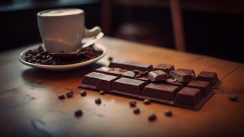 Photo of caffee and chocolate, In a distance, Minimalis -