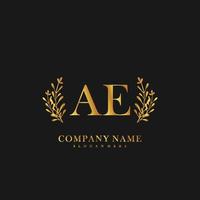 AE Initial beauty floral logo template vector