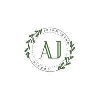 AJ Initial beauty floral logo template vector