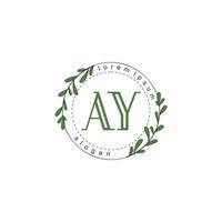 AY Initial beauty floral logo template vector