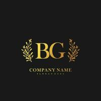 BG Initial beauty floral logo template vector