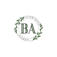 BA Initial beauty floral logo template vector