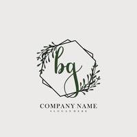 BG Initial beauty floral logo template vector