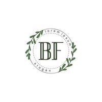 BF Initial beauty floral logo template vector