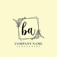 BA Initial beauty floral logo template vector