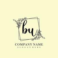 BU Initial beauty floral logo template vector