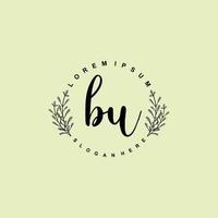 BU Initial beauty floral logo template vector