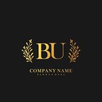 BU Initial beauty floral logo template vector