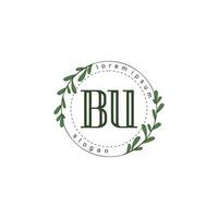 BU Initial beauty floral logo template vector
