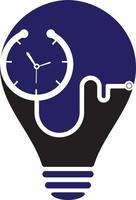 Medical time vector logo template. This design use stethoscope symbol.