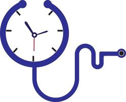 Medical time vector logo template. This design use stethoscope symbol.