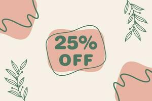25 percent Sale and discount labels. price off tag icon flat design. vector