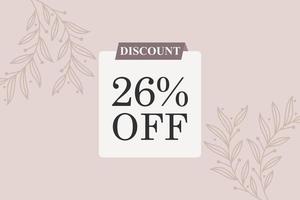 26 percent Sale and discount labels. price off tag icon flat design. vector