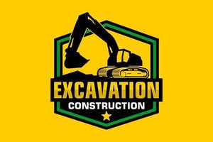 Excavator logo template vector. Heavy equipment logo vector for construction company.