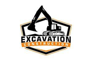 Excavator logo template vector. Heavy equipment logo vector for construction company.