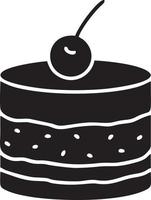 Cake icon symbol vector image. Illustration of the bakery birthday isolated design image. EPS 10