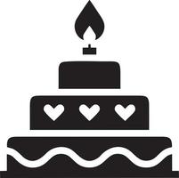 Cake icon symbol vector image. Illustration of the bakery birthday isolated design image. EPS 10