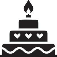 Cake icon symbol vector image. Illustration of the bakery birthday isolated design image. EPS 10