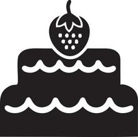 Cake icon symbol vector image. Illustration of the bakery birthday isolated design image. EPS 10